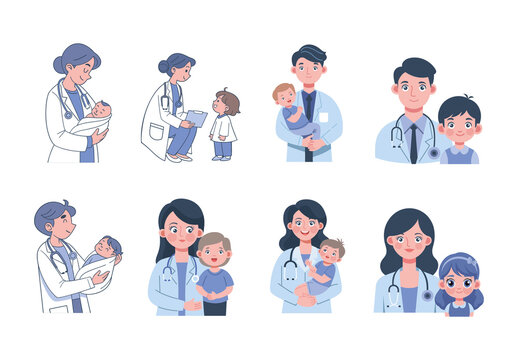 Blue and Pink Baby Doctor Pediatric Healthcare Set