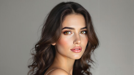 Naklejka premium Portrait of a young woman with soft makeup
