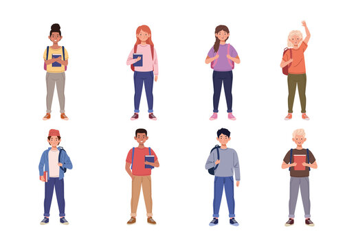 Colorful New Student Education Learning Illustration Set