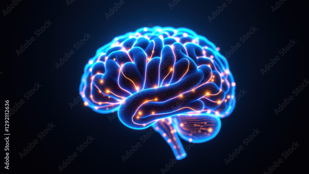Poster this image depicts an artistic representation of artificial general intelligence, represented by a h