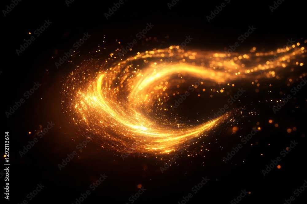 Poster glowing gas swirls create mesmerizing energy flow in dark atmosphere during cosmic inspired abstract