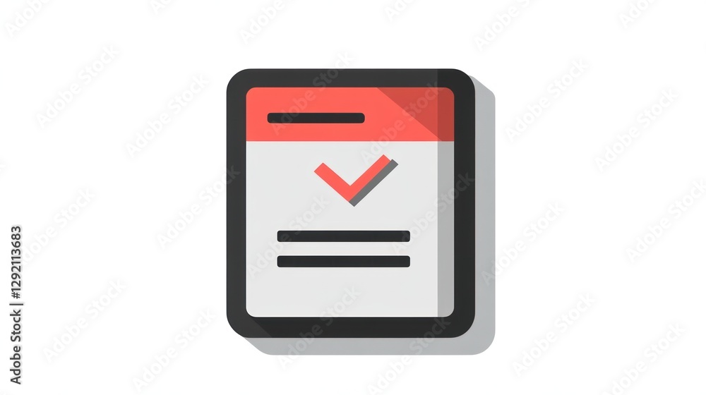 Poster digital document confirmation; approved; simple graphic