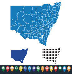 Set maps of New South Wales state