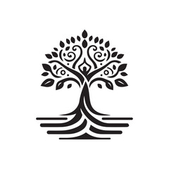 Vector Illustration of a Yoga Tree