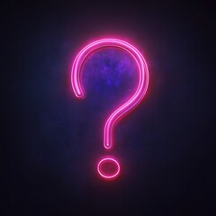 Naklejka premium Neon Question Mark on Dark Background