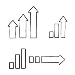 Outline Arrows and Bar Graph Icons