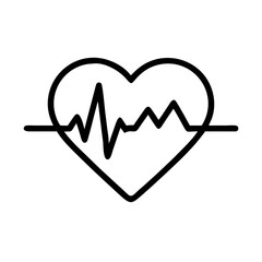 Heart Rate icon with heartbeat line in simple design