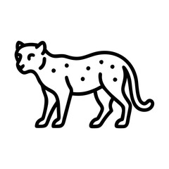 Fototapeta premium Leopard walking in a minimalistic style on a white background