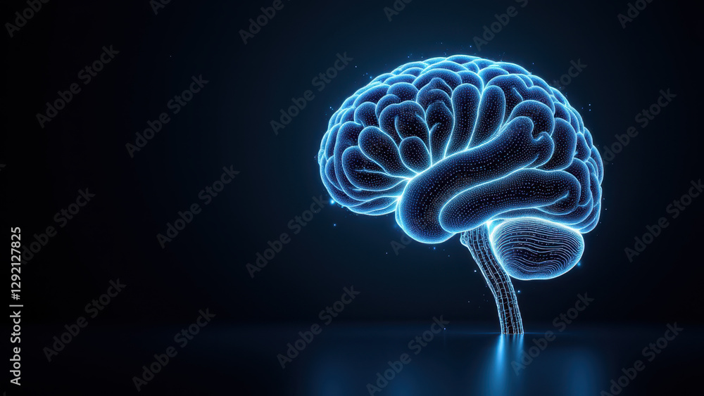 Poster futuristic depiction of artificial general intelligence symbolizing advanced cognitive capabilities.