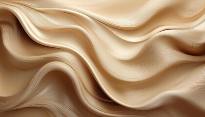 Obraz premium elegant beige abstract silk waves background texture design 3d art soft gold pale cream drape curve