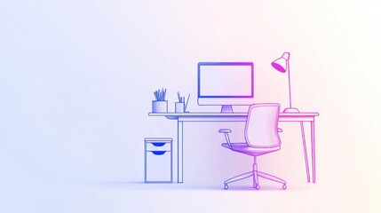 Fototapeta premium Minimalist Workspace Illustration (1)