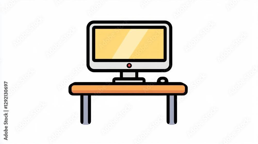 Poster simple computer monitor on a desk
