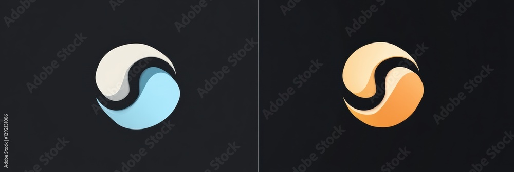 Aufkleber comparison of outdated logo and modern redesigned logo showcasing branding evolution. generative ai