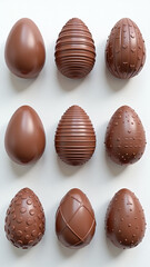 artificial intelligence generates chocolate easter eggs various shapes