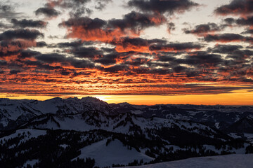 Fototapeta premium Abendrot über Allgäuer Alpen