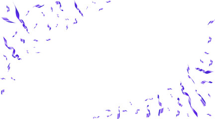 An explosion of blue confetti. Shiny flying pieces of foil . Festive frame for carnival and party event postcard . Vector Illustration.