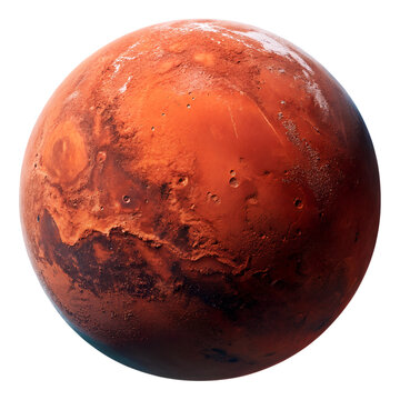 mars planet isolated on white background