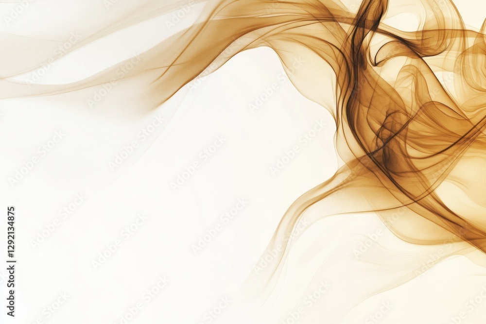 Aufkleber elegant swirls of brown smoke gently dancing across a light backdrop in an artistic display of movem