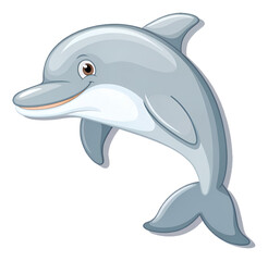 Friendly Cartoon Dolphin Character Profile View