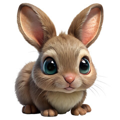 cute 3d rabbit isolated on white background
