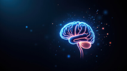 A vivid representation of artificial general intelligence with a glowing brain set against a cosmic backdrop, signifying advanced cognitive abilities.