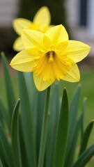 daffodils bloom spring gardens outside homes vibrant yellow