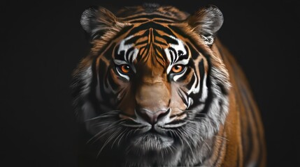 Fototapeta premium Sumatran Tiger Illustration: Sumatran tiger isolated on transparent background,
