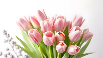 Graceful Tulip Bouquet in Soft Lavender Light