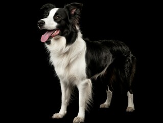 Fototapeta premium Border Collie Standing with Tongue Out