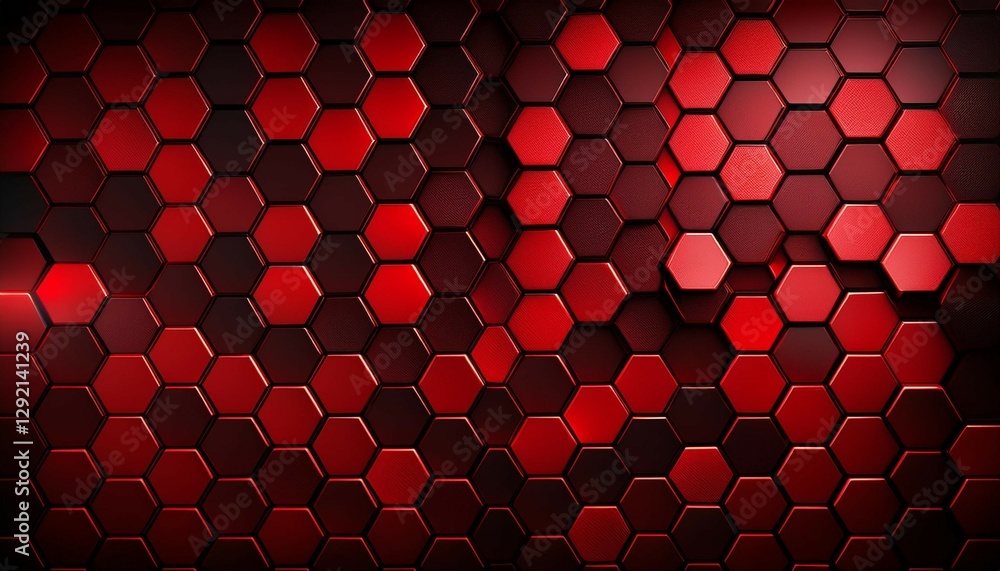 Poster dark red hexagon background and real texture