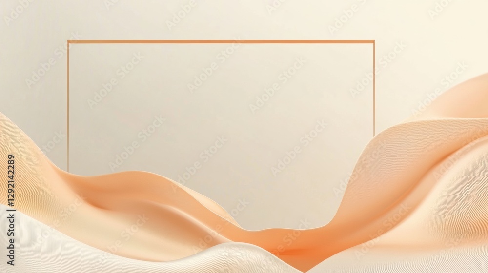 Leinwandbilder Soft fabric draping creates a serene backdrop for minimalistic design in a calm, neutral setting. Generative AI