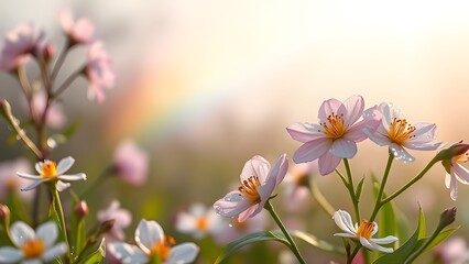 Obraz premium Serene Spring Morning Luxury Flower Photography with Dewdrops