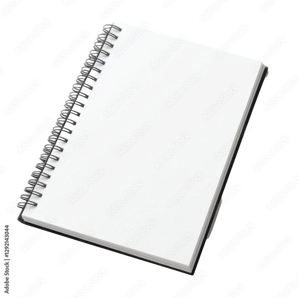 Poster blank spiral notebook mockup for design projects and creative brainstorming sessions, notebook mocku