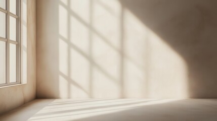 Fototapeta premium Softly blurred image of a smooth plaster wall in light beige, perfect for neutral designs, interior decor projects, or adding a clean, subtle texture to visuals
