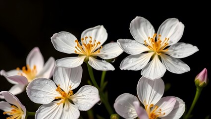 Fototapeta premium Golden Morning Capturing the Freshness of Blooming Flowers in Luxury Product Photography