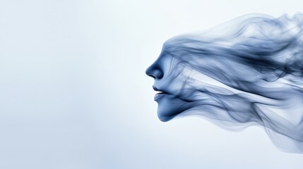 Abstract Portrait of a Woman with Smoke