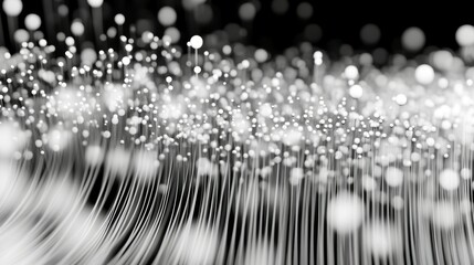 Fototapeta premium Array with Dynamic Particles. Futuristic technology style. Texture. Vector illustration with particle. 3D grid surface