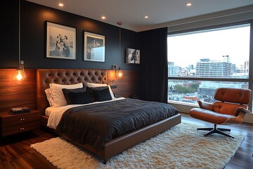 Modern Bedroom with City View
