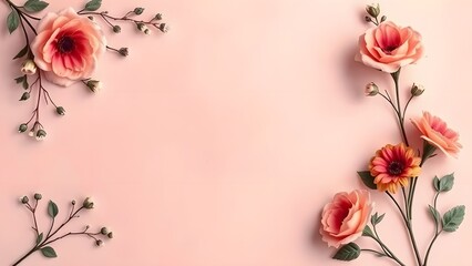 Romantic Love Letter with Delicate Floral Decor on Soft Gradient