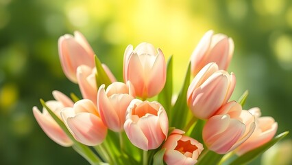Inspiring Elegance Fresh Tulip Bouquet in Soft Daylight