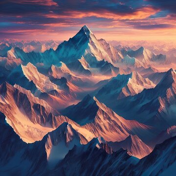 sunset in the mountains
