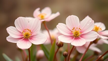 Obraz premium Dewy Blooms A Vintage Morning in Spring