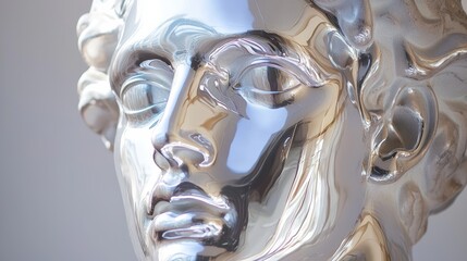 Reflective marvel the enigmatic mirrorfaced marble deity