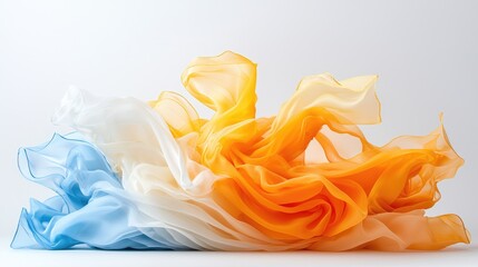 Colorful silk scarf in motion, studio shot, vibrant colors, fashion accessory, abstract design