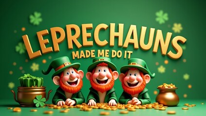 Fototapeta premium Leprechauns made me do it. Concept for St. Patrick's Day.