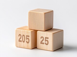 Obraz premium Wooden blocks with numbers stacked on top of each other