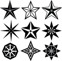 Obraz premium set of star silhouettes