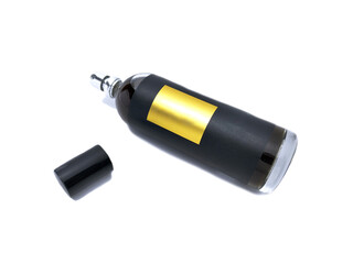 blank black glass perfume bottle