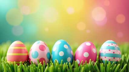 vibrant colors create cheerful easter scene decorated eggs festive