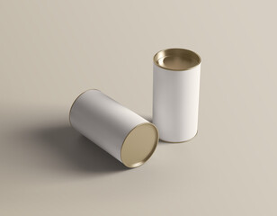 Blank Cylindrical Can Mockup for Packaging Design